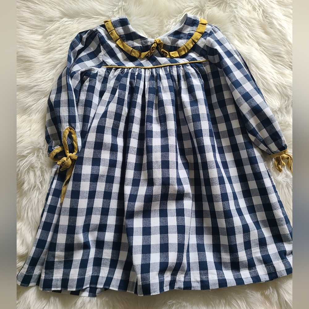 The Oaks Apparel Blue Checkered Dress Sz 5